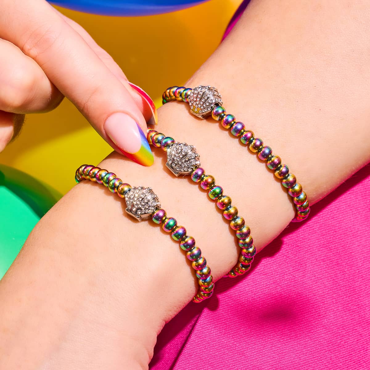 Isla | Einhorn Silber | Kristall Muschel Charm Armband
